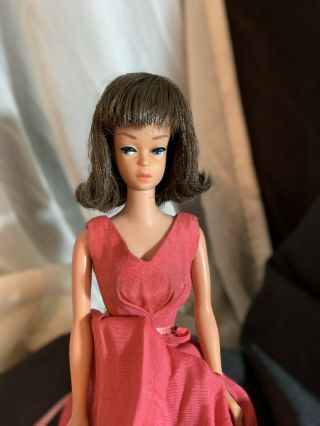 Vintage Barbie Fashion Queen Side Part Brunette Wig.  All. 2