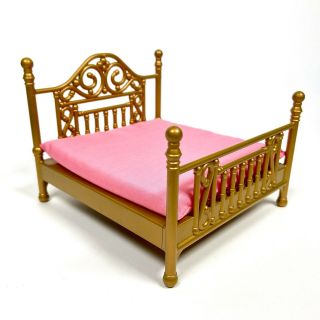 Sylvanian Families Vintage Double Brass Bed With Mattress - 2