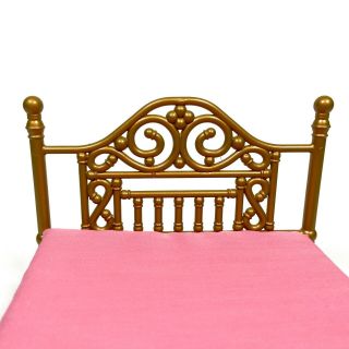 Sylvanian Families Vintage Double Brass Bed With Mattress - 3