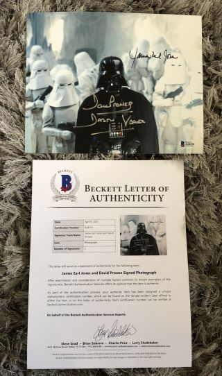 James Earl Jones Dave Prowse Star Wars Signed 8x10 Darth Vader Photo Beckett Bas