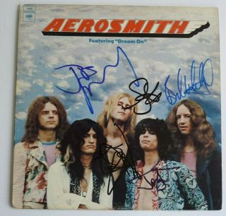 Aerosmith Debut Album All 5 Band Signed Autographed Lp Bas Beckett Certified
