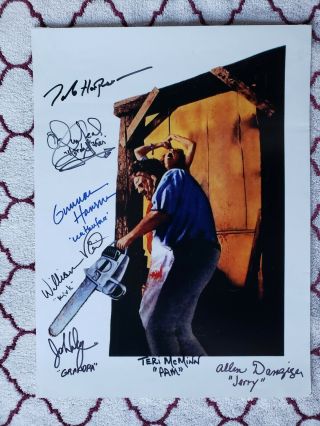 Texas Chainsaw Massacre Cast X7 Signed Poster Beckett Gunnar Hansen,  Hooper