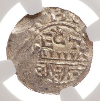 Netherlands,  Utrecht.  Bernold,  1027 - 1054,  Silver Denar,  Ngc Ms63