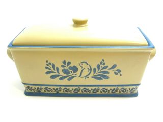 Pfaltzgraff Folk Art Bread Box Container With Lid / Bird Decorated 15 "