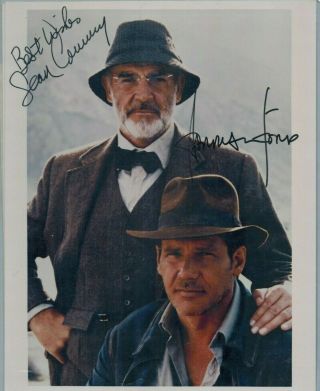 Sean Connery Harrison Ford Signed 8x10 Photo The Last Crusade