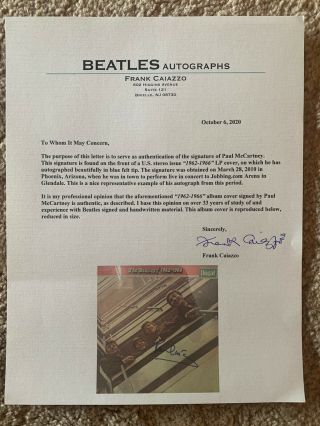Paul McCartney The Beatles Signed Autographed Framed LP Caiazzo & JSA Certified 5