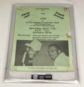 Fresh Prince DJ Jazzy Jeff Autographed Signed Ad Flyer Will Smith 80 ' s PSA/DNA 5