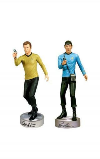 William Shatner & Leonard Nimoy Signed Star Trek Captain Kirk And Spock Statue