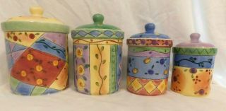 H2 - Sango The Sweet Shoppe Sue Zipkin Canisters Complete Set Of 4