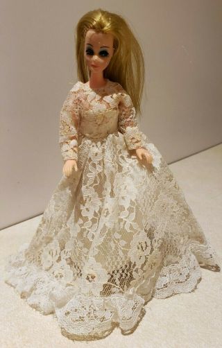 1970 Vintage Topper Doll (11a) In Wedding Dress.