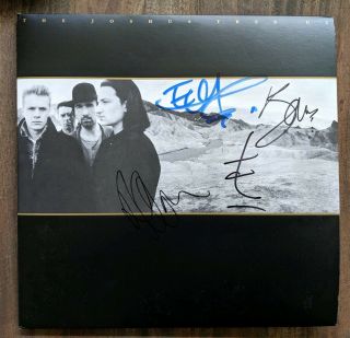 U2 Band Signed Autograph The Joshua Tree Vinyl Record Album Beckett Psa
