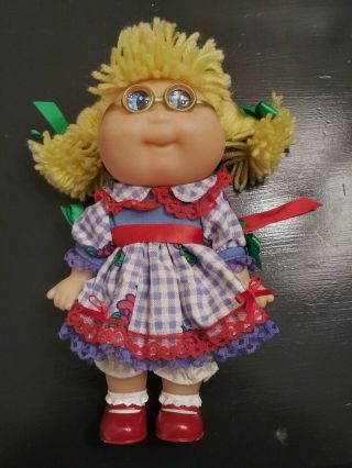 Cabbage Patch Doll 1997 Glasses Blonde Hair Blue Eyes Vinyl Vintage Small