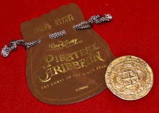 JOHNNY DEPP Signed PIRATES OF CARIBBEAN DISNEY PROP Gold Nugget & COIN,  DVD 4