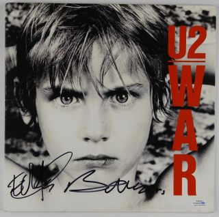 U2 Bono Edge War Signed Autograph Record Vinyl Album Acoa Racc