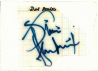 Jimi Hendrix Signed Authentic Autographed 4x6 Cut Signature Psa/dna H56070