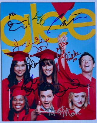 Glee Photo Signed By The Cast With Naya Rivera Cory Monteith Ensemble