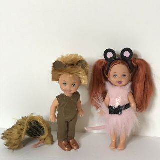 Vintage 1994 Mattel Tommy And Kelly Dolls Squirrel Mouse Costumes 4.  5 " Tall Flaw