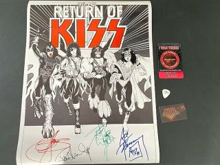 1979 The Return Of Kiss Full Band Autographed Poster Gene Simmons Autographed