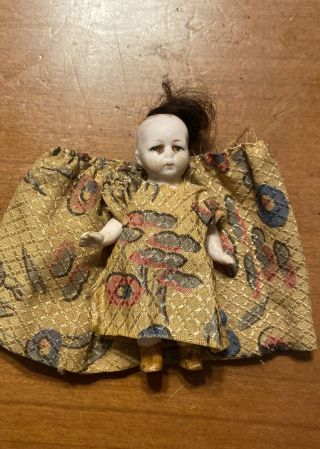 Antique Bisque Small Baby Doll 3 " Hand Painted German 620 Mark Complete