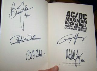 Ac Dc Fully Signed " Maximum Rock & Roll " Book X5 Full " Real " Roger Epperson