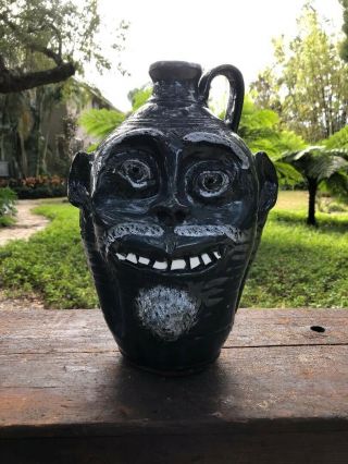 Southern Folk Art Pottery Bobby Ferguson Face Jug Gillsville Ga