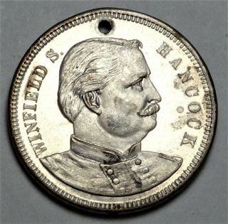 1880 Winfield Hancock Political Campaign Medal Dewitt - Wsh 1880 - 3 Silvered Brass