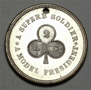 1880 Winfield Hancock Political Campaign Medal DeWitt - WSH 1880 - 3 Silvered Brass 2