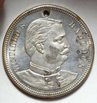 1880 Winfield Hancock Political Campaign Medal DeWitt - WSH 1880 - 3 Silvered Brass 3