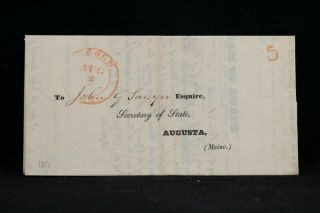 Maine: Lincoln 1851 Justice Of The Peace Appointment Stampless Cover