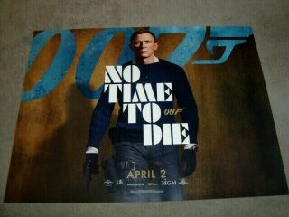 No Time To Die James Bond 007 Uk Quad Movie Poster April 2