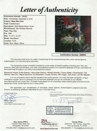 Repo Man Cast Signed Autographed Laserdisc Cover Esteves Stanton JSA Z68854 4