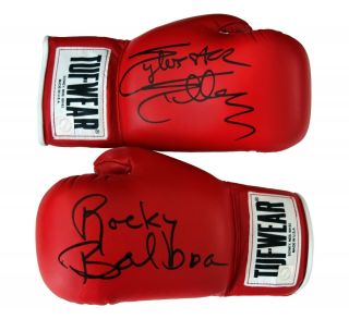 Sylvester Stallone Rocky Balboa Autographed Tuf Wear Red Boxing Gloves Asi Proof