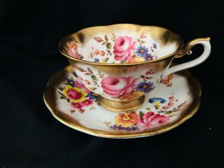 Vtg.  Royal Albert Treasure Chest Series Tea Cup And Saucer Roses Wild Flowers