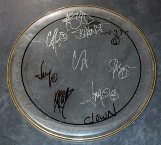 Slipknot 15 " Real Hand Signed Concert Drumhead All 9