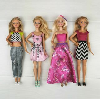 Mixed Barbie Doll X4 Bundle All With Clothes And Shoes.