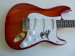 Mark Slaughter Signed Autographed Guitar Bas Beckett Certified