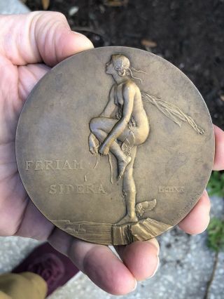 French 1920 Feriam Sidera Bronze Art Deco Aviation Medal By Dammannn