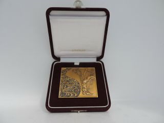 Gorgeous Japanese Bronze Medal Medallion By Japan Plum Tree 201 Gr 7.  09 Oz