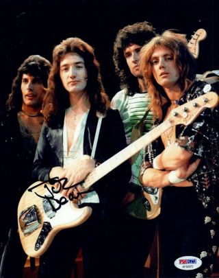 John Deacon Signed Autograph 8x10 Photo Queen Bassist Psa/dna Proof
