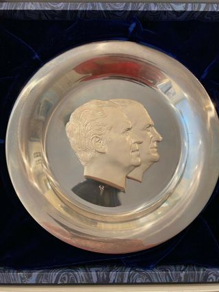 1973 Richard Nixon Agnew Official Inaugural Sterling Silver 7 - 3/4 " Plate 9739