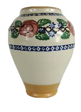 Nicholas Mosse Pottery Vase,  Ireland,  " Kilfane Rose Pattern " Spotless