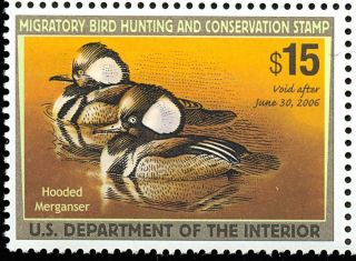 Rw72,  Vf Nh 2006 Hooded Merganser Federal Duck Stamp - Stuart Katz