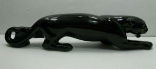 Royal Haeger Stalking Crouching Black Panther Ceramic Sculpture Figure Mcm 20 "