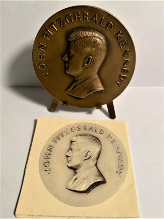 Rare 1961 Large Bronze Medal - - John F.  Kennedy Inaugurated President