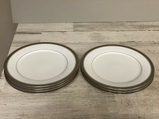 Noritake Crestwood Platinum 4166 Dinner Plates - Set Of 7
