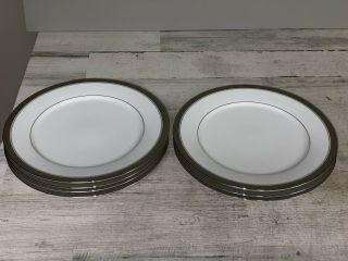 Noritake Crestwood Platinum 4166 Dinner Plates - Set of 7 2