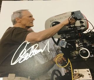 Clint Eastwood Autographed 8 X 10 Director/Actor Behind Camera On Set 2