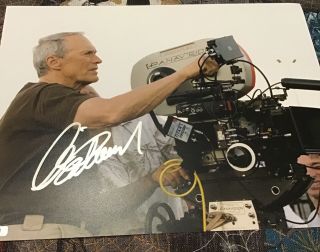Clint Eastwood Autographed 8 X 10 Director/Actor Behind Camera On Set 3