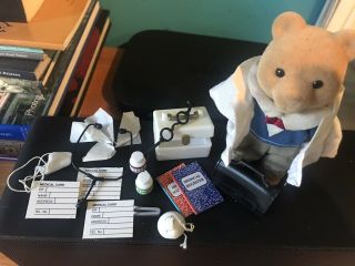 Vintage 1980’s Sylvanian Families Doctor Bear With Rare Accessories