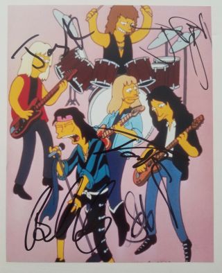 Aerosmith Band Signed Simpsons 8x10 Photo Steven Tyler Joe Perry,  3 Legends Rad